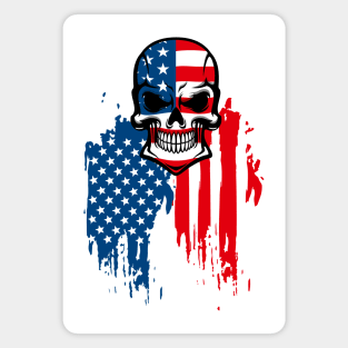 Skull with American Flag Magnet